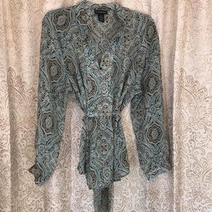 Lane Bryant sheer tied blouse